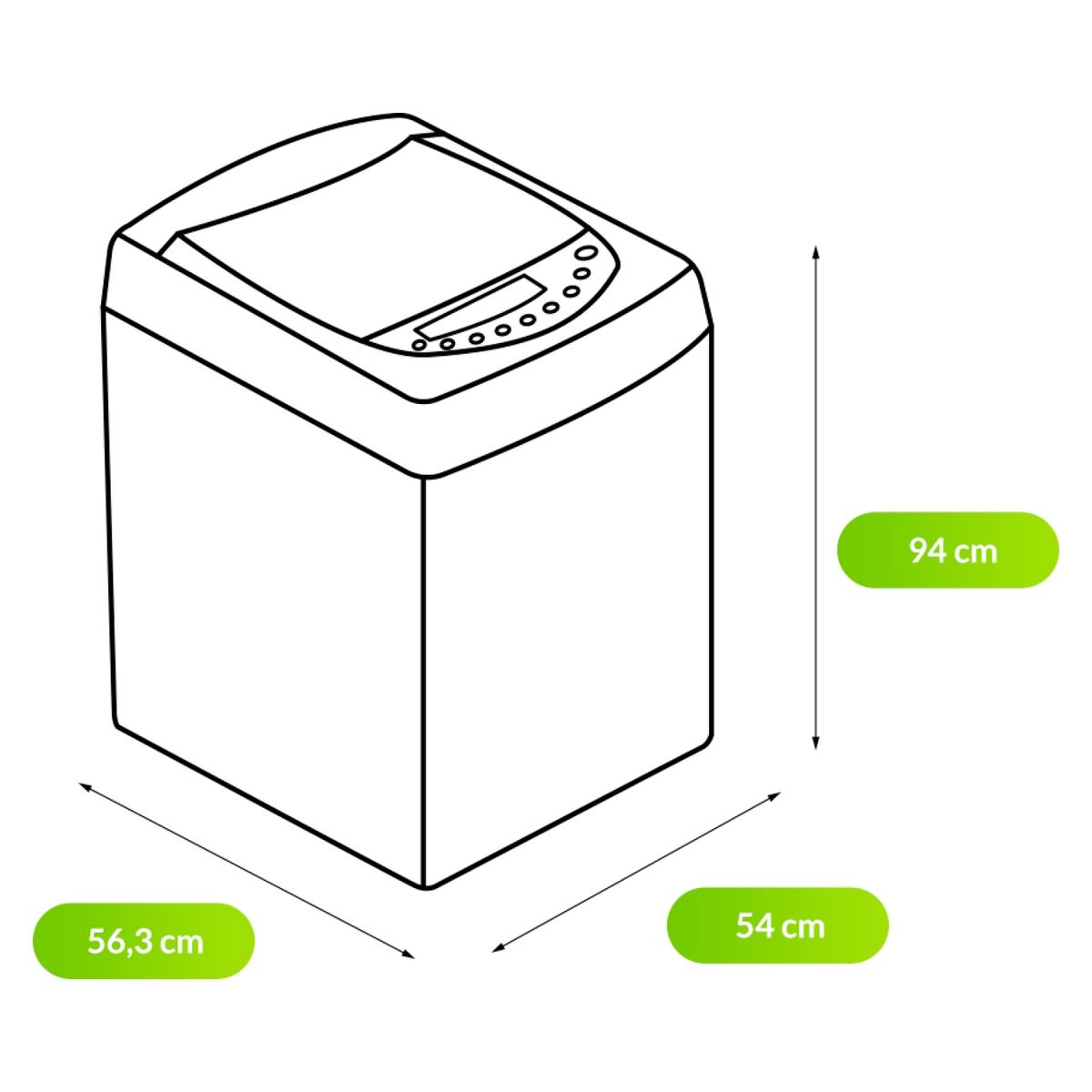 MADEMSA - Lavadora Mademsa 9,5 kg Efficace 9.5 Bzg