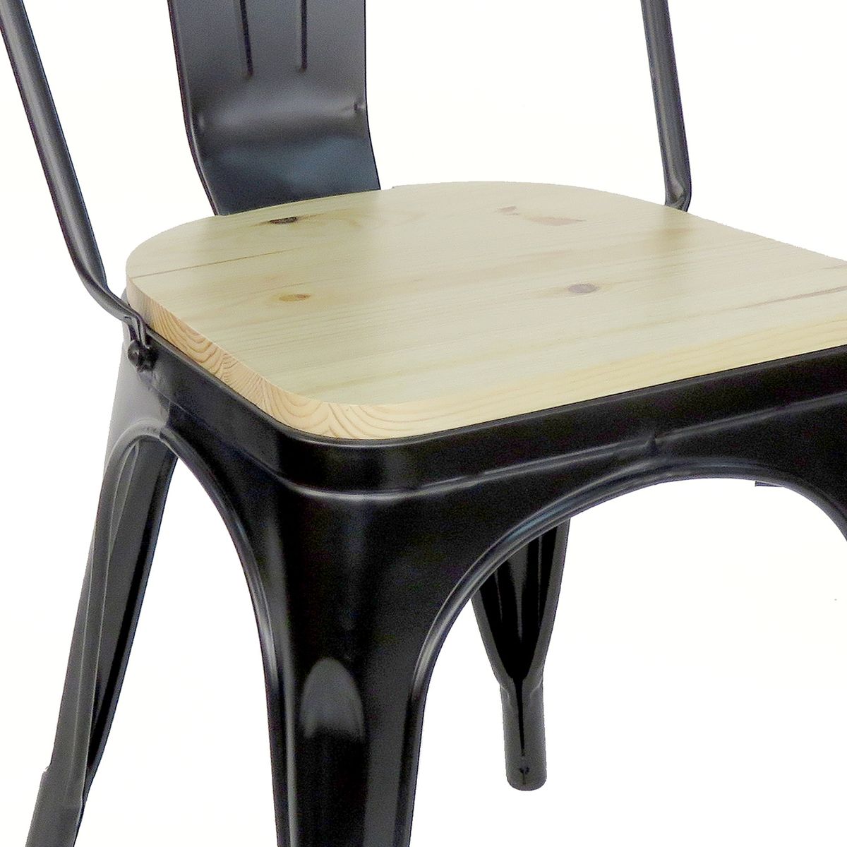 IDETEX - Pack 4 Sillas De Diseño Antique Rustic Negro Idetex