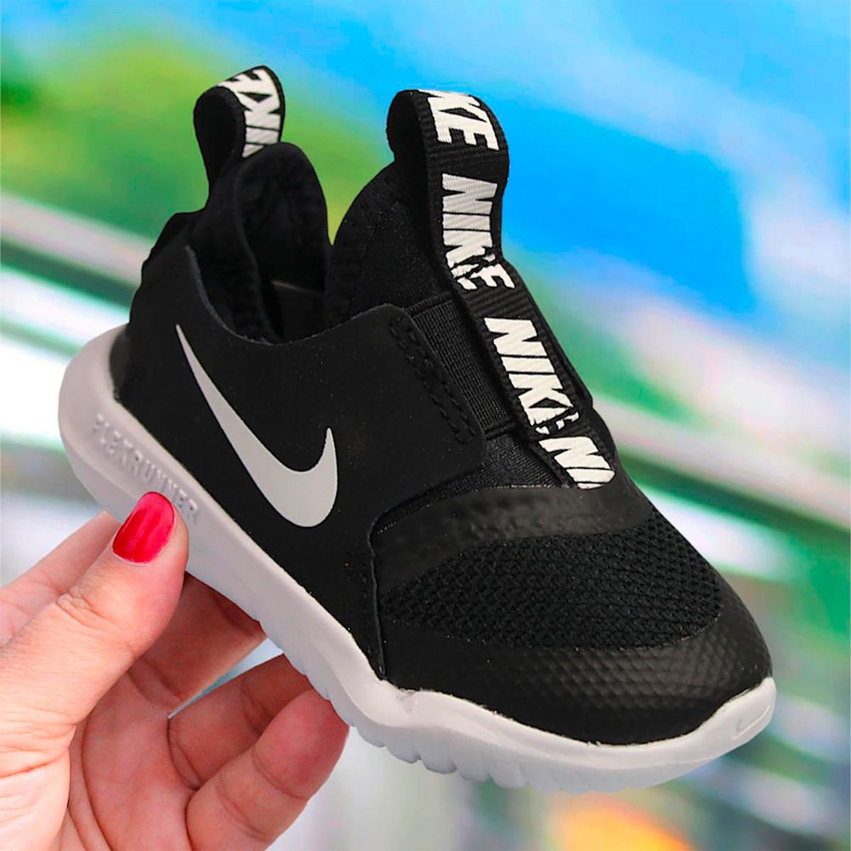 NIKE - Flex Runner Zapatilla Deportiva Niño Negro (17.5 a 26) Nike