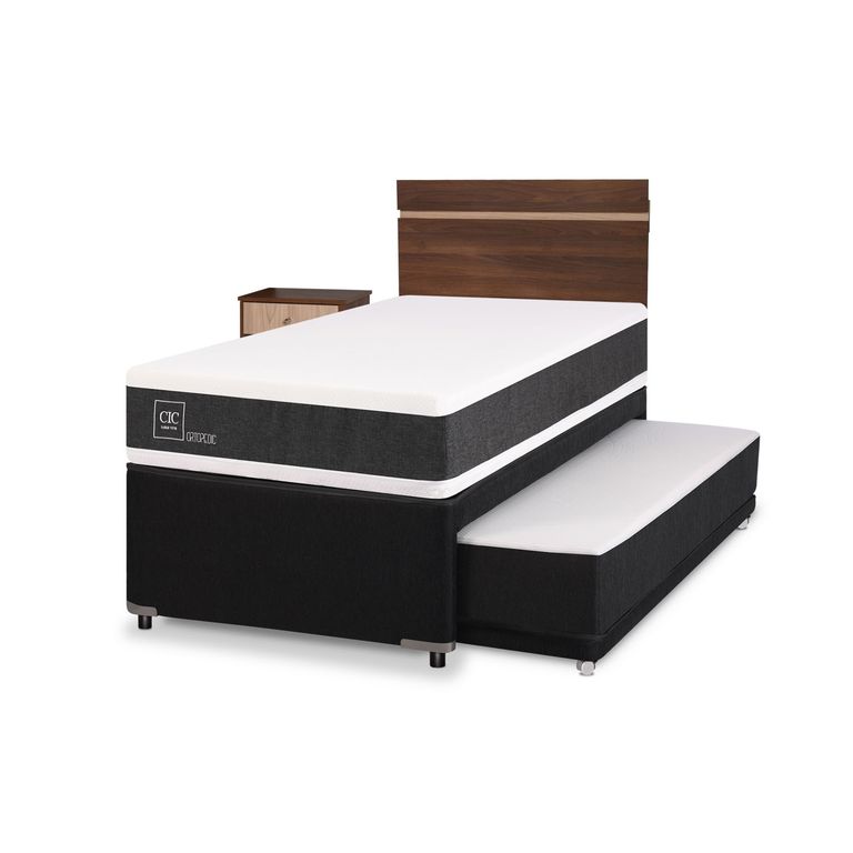 CIC Cama Nido Ortopedic 1.5 plazas x 2.00 mt + Respaldo + 1 Velador