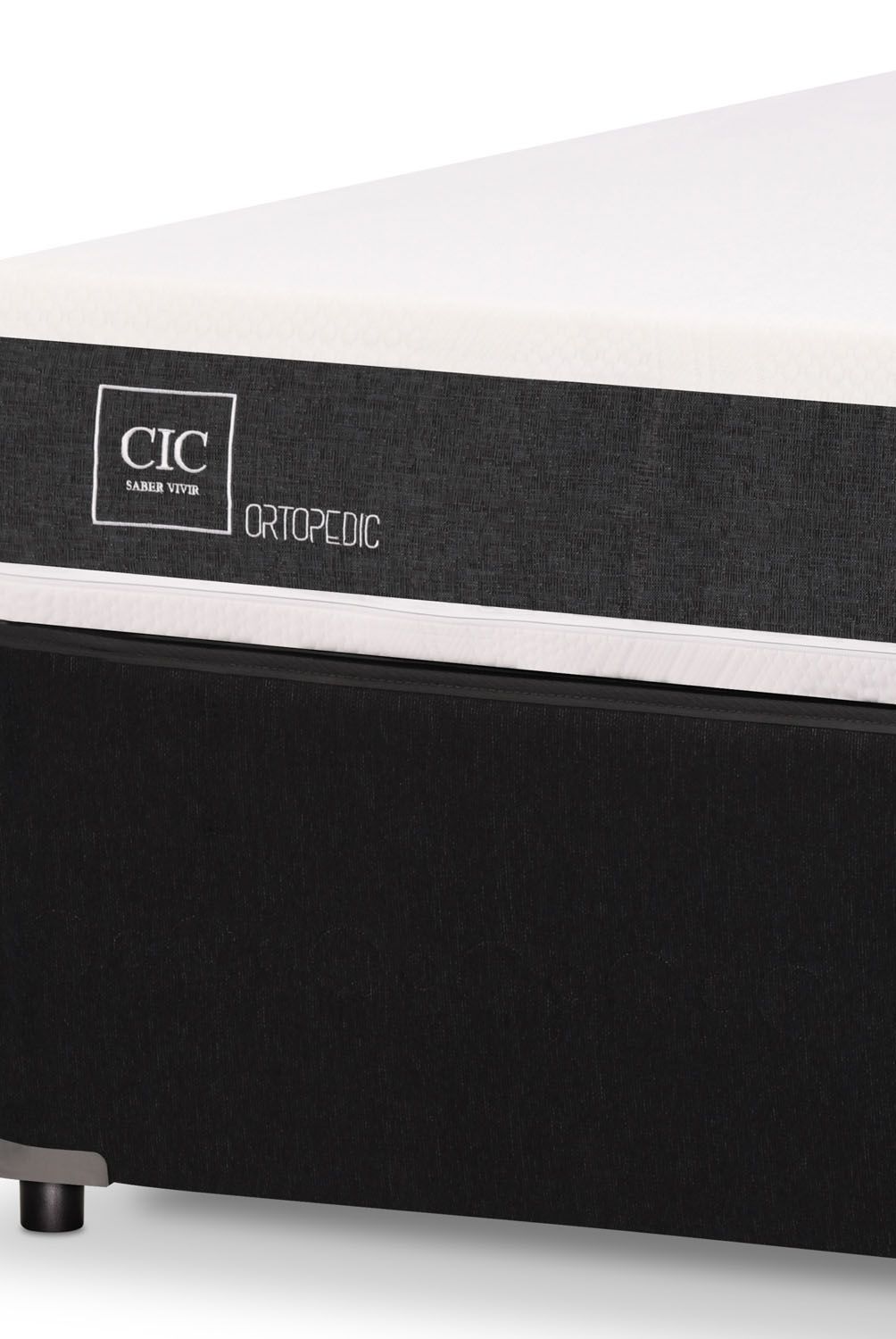 CIC - Cic Cama Nido Ortopedic Black 1.5 Plazas + Muebles Mica + Almohadas