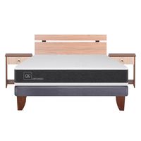 Cama Europea NewOrtopediced 2 Plazas + Respaldo + 2 Veladores