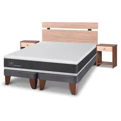 CIC - Cama Europea Ortopedic 2 Plazas Base Dividida 150X200 Cm + Muebles Olmo