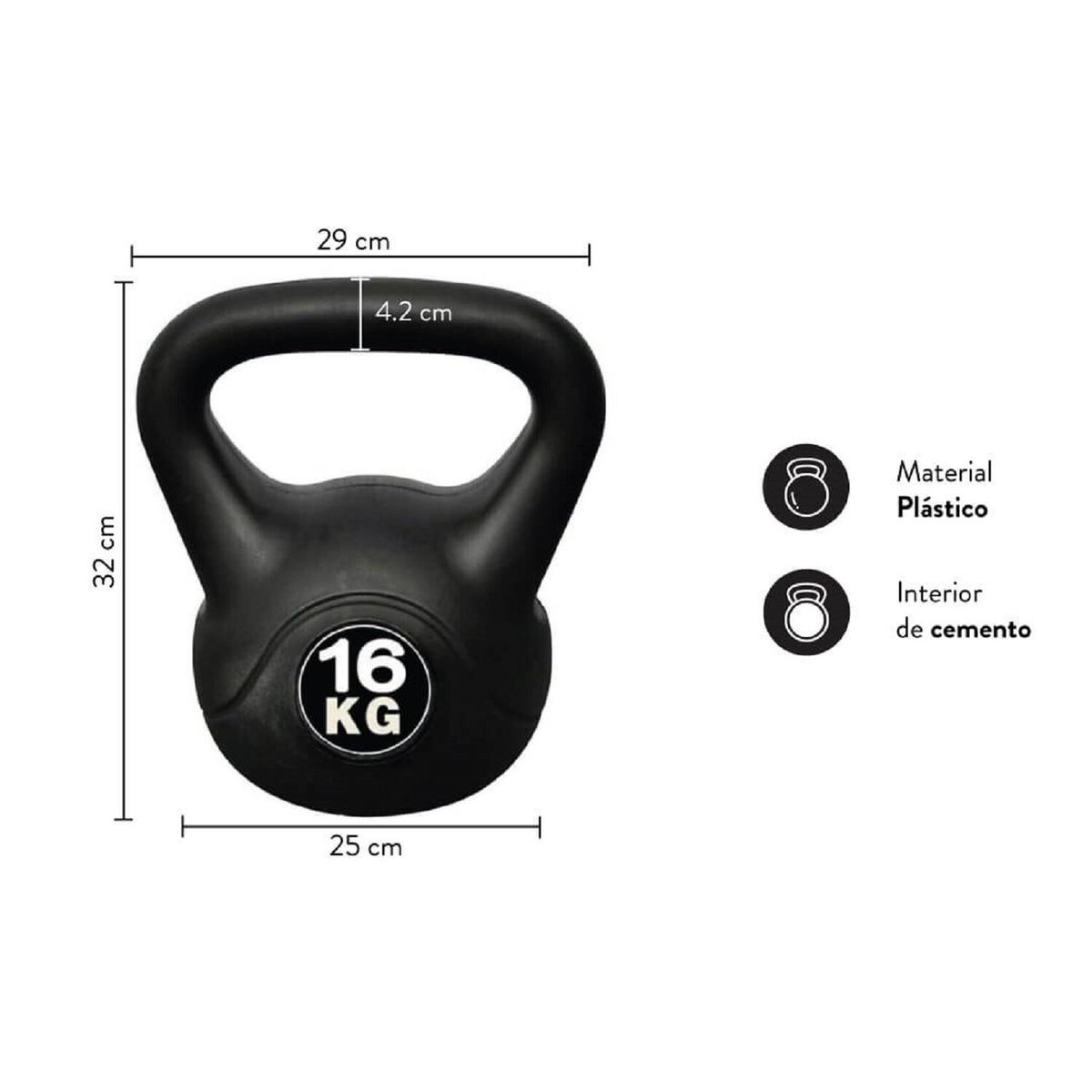 ULTIMATE FITNESS - Pesa Kettlebell De 16 Kg
