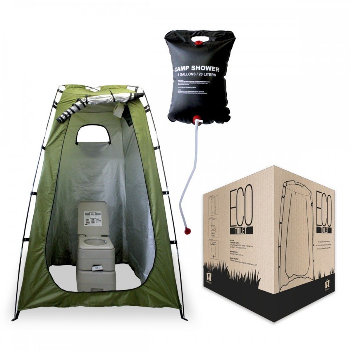 REBAJAS - Baño Químico Portátil Con Caseta Y Ducha Solar