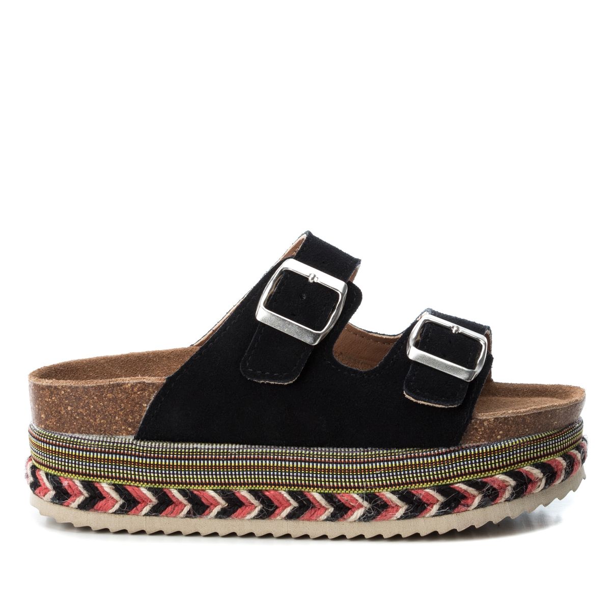 XTI - Sandalia Mujer Cuero Negro Xti