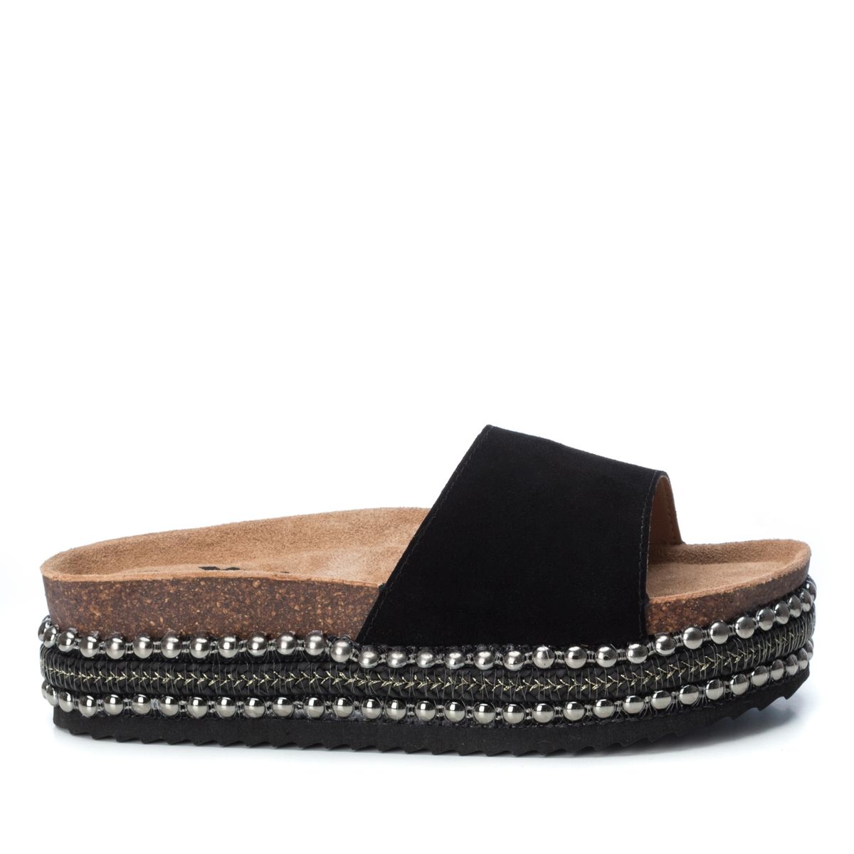 XTI - Sandalia Mujer Cuero Negra Xti