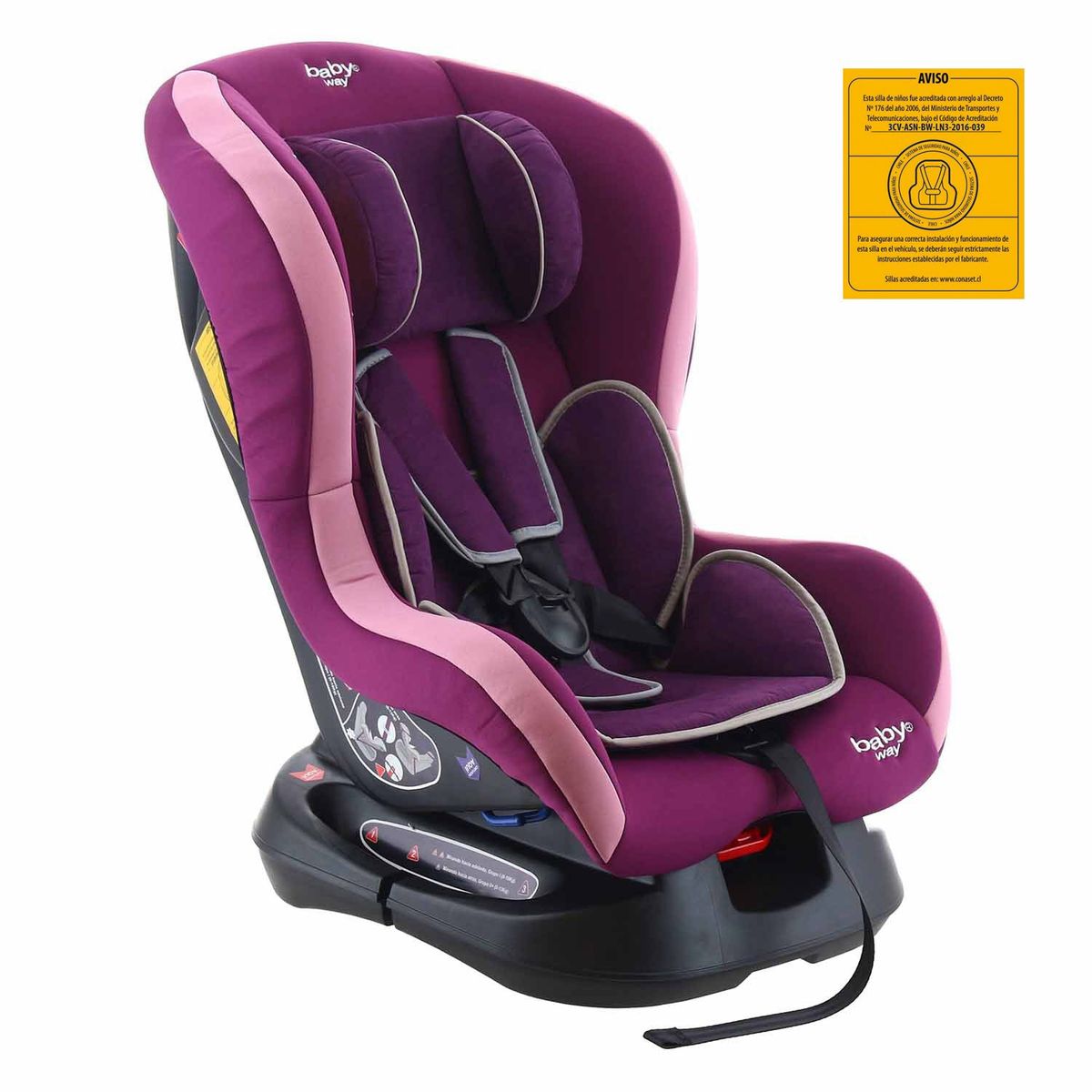 BABY WAY - Baby Way Silla De Auto Butaca Reclinable Morada