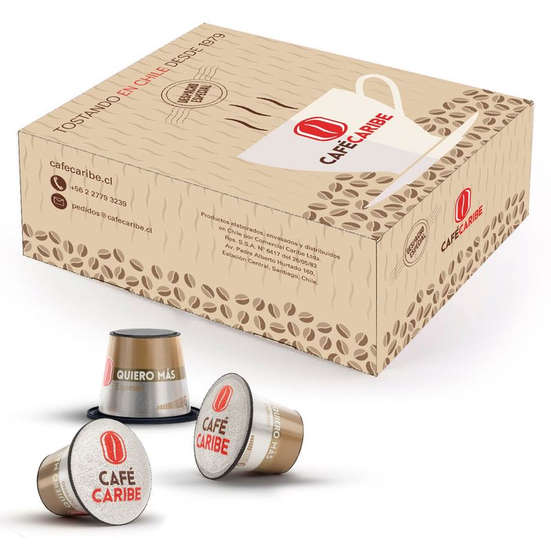 CAFE CARIBE - Quiero Más - 100 cápsulas para Nespresso