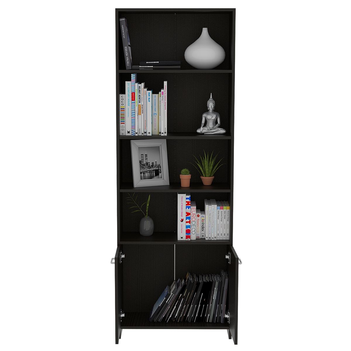 TUHOME - Biblioteca Lisa Con Puertas-Wengue Tuhome