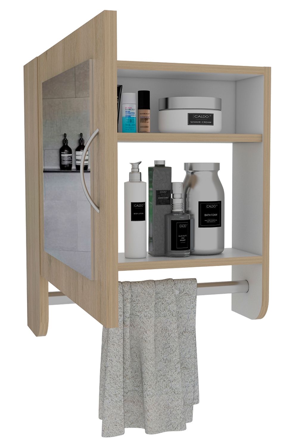 TUHOME - Botiquin Bath 300-Rovere/Blanco Tuhome