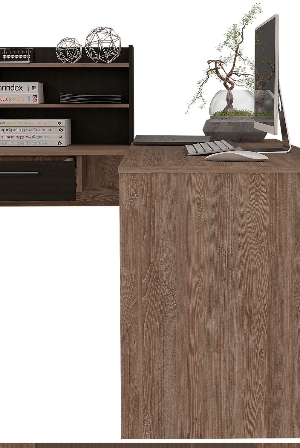 TUHOME - Escritorio Bilbao 2L Miel / Wengue Tuhome