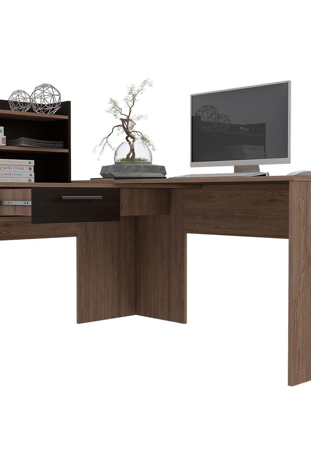 TUHOME - Escritorio Bilbao 2L Miel / Wengue Tuhome