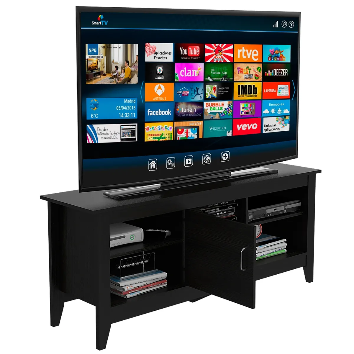 TUHOME - Rack Essential Tv 65´´ 1 Puertas Wengue Tuhome