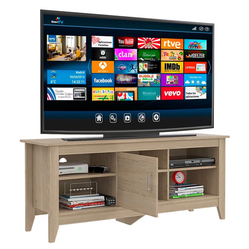 TUHOME - Rack Essential Tv65 1P-Rovere Tuhome