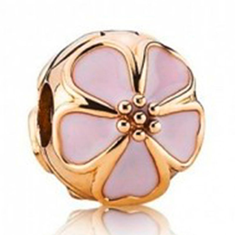 PANDORA - Dije Flor De Cerezo Esmalte Rosado En Oro 14K Mujer Pandora