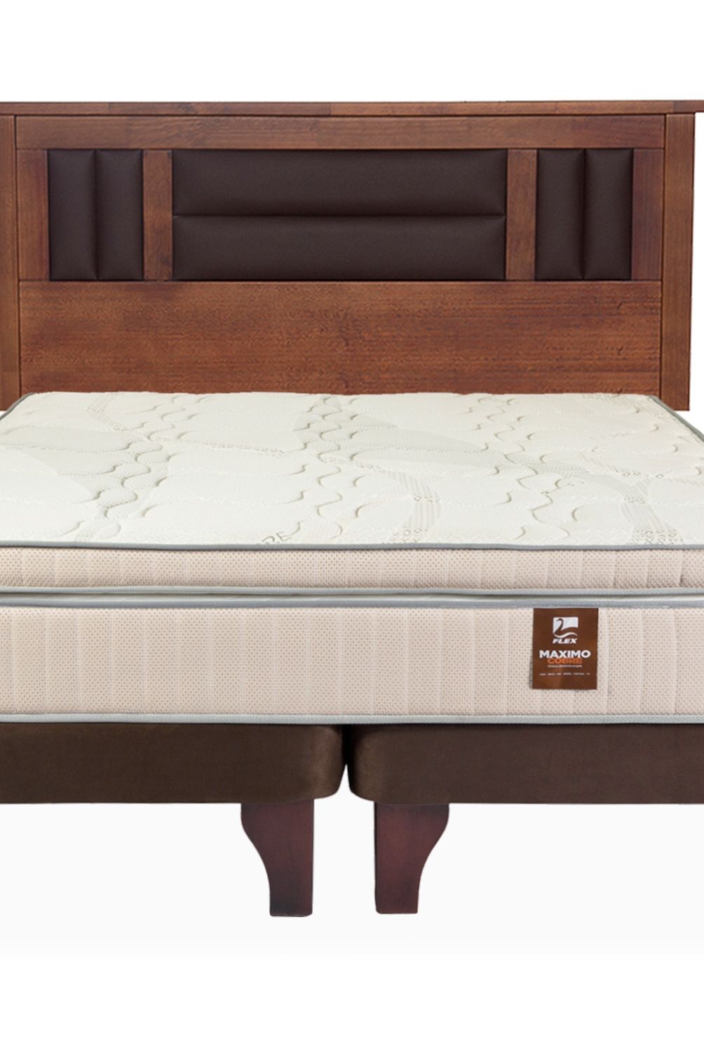 FLEX - Cama Maximo Cobre 2 Plazas + Respaldo Lorraine Flex