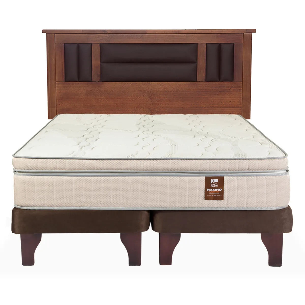 FLEX - Cama Maximo Cobre 2 Plazas + Respaldo Lorraine Flex