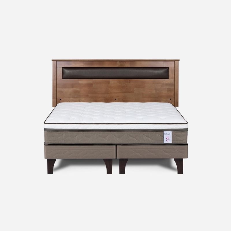 ROSEN - Cama Europea New Style 6 2 Plazas + Respaldo Rosen