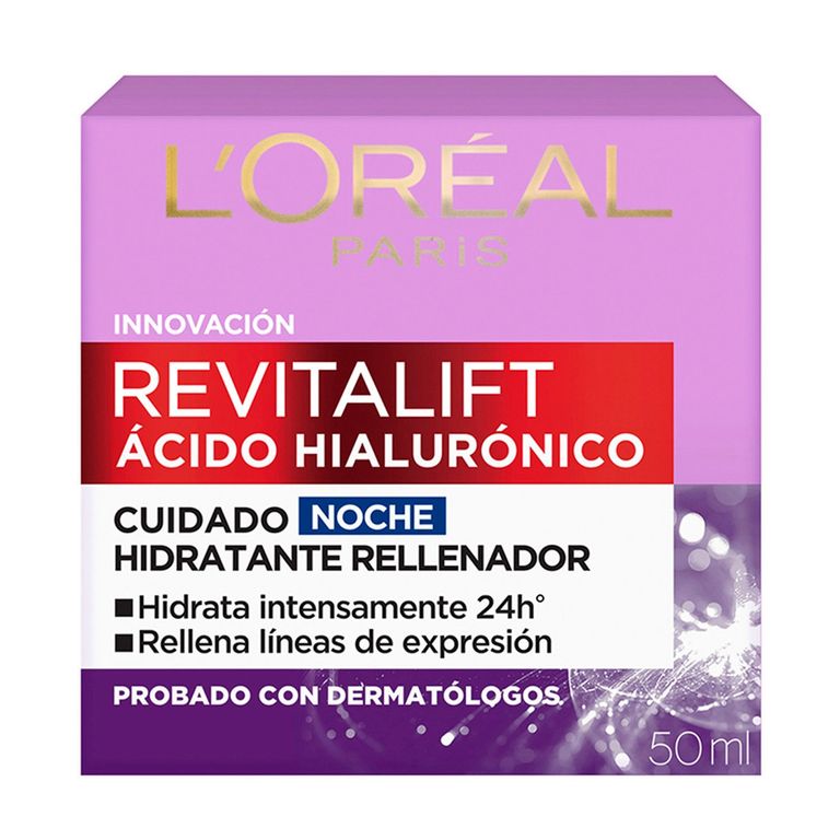 Crema Noche L'Oréal Revitalift Ácido Hialurónico 50ml Hidratación Profunda