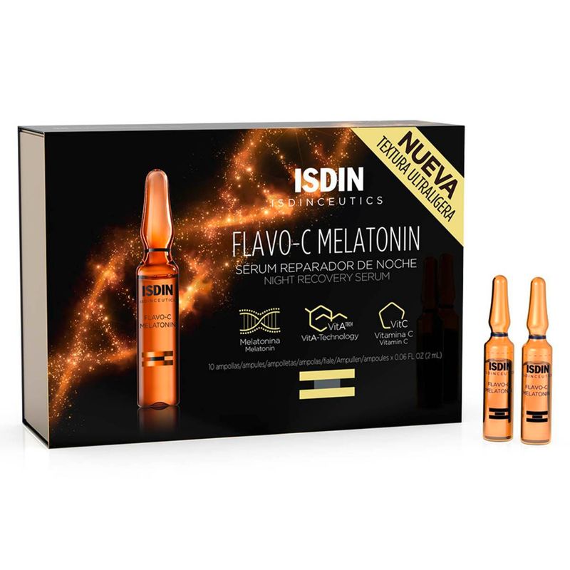 ISDIN - Ampollas Vitamina C Antioxidante Isdinceutics Flavo-C Melatonin Isdinceutics 10u 2 ml