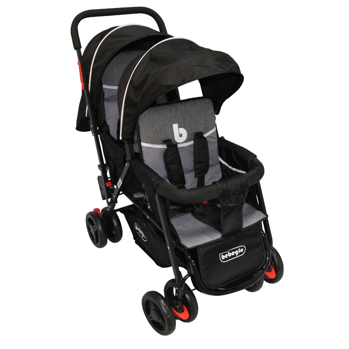 BEBEGLO - Coche Doble Duo Prix Gris Bebeglo