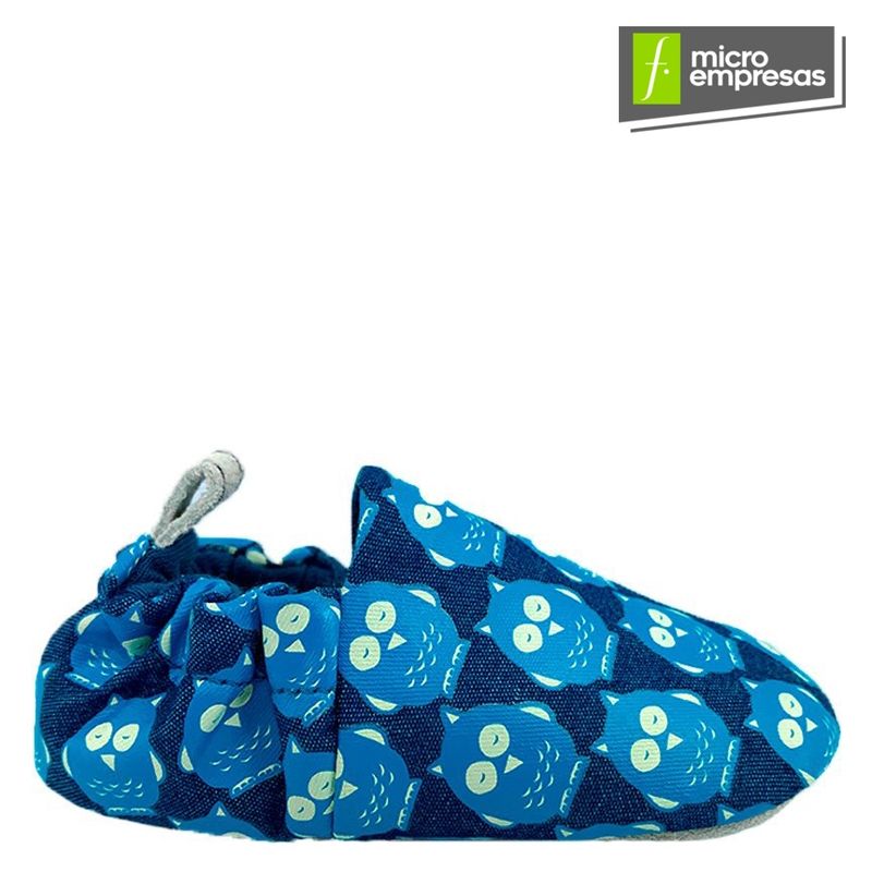 POCO NIDO - Zapatitos Mocasines Bebé y Niño - Búhos Mezclilla
