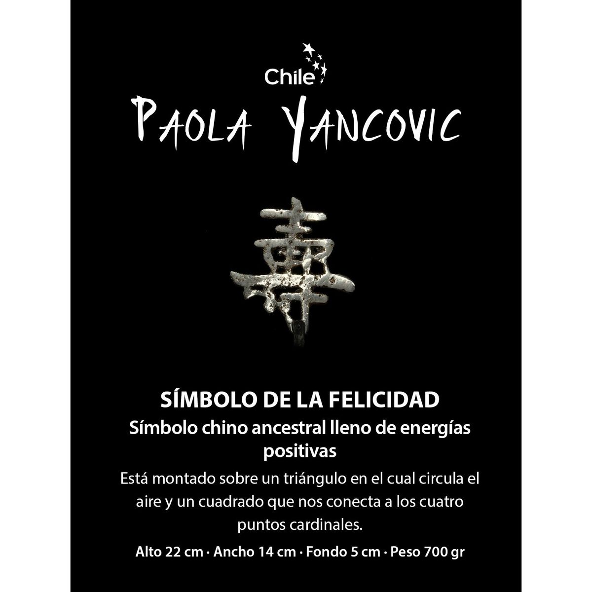 PAOLA YANCOVIC - Adorno Escultura Símbolo Chino de la Felicidad