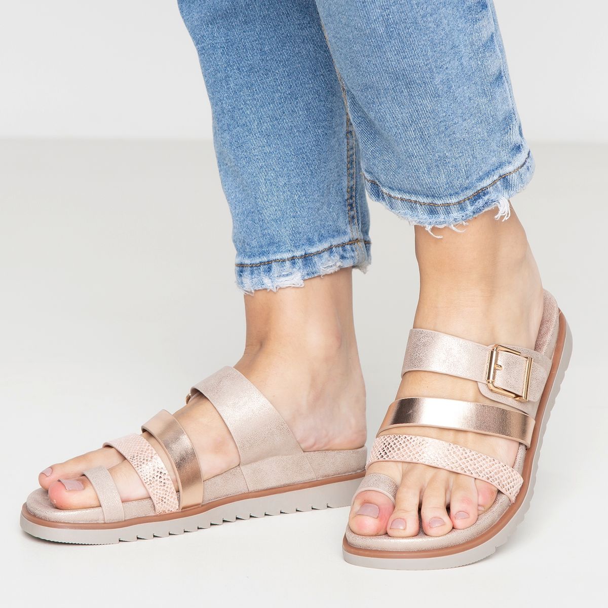 XTI - Sandalia Mujer Beige