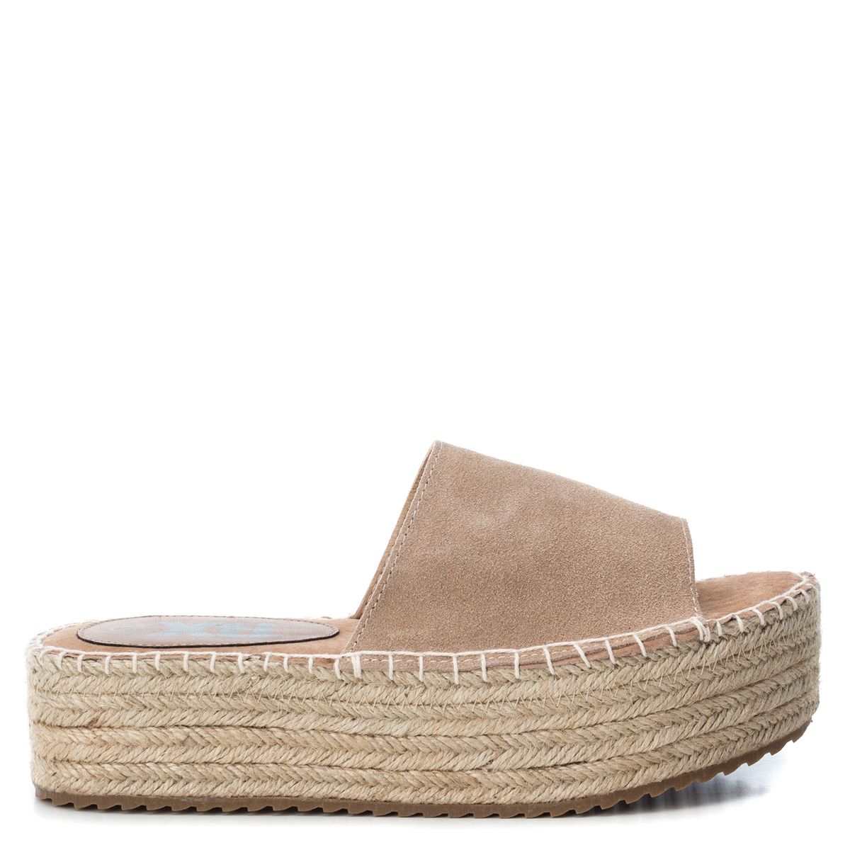 XTI - Sandalia Mujer Taco Medio Beige