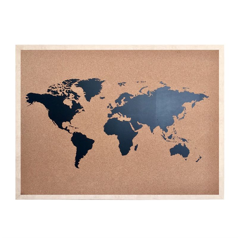 TRAVEL DECO STORE - Mapa Mundi Negro Corcho a la Vista