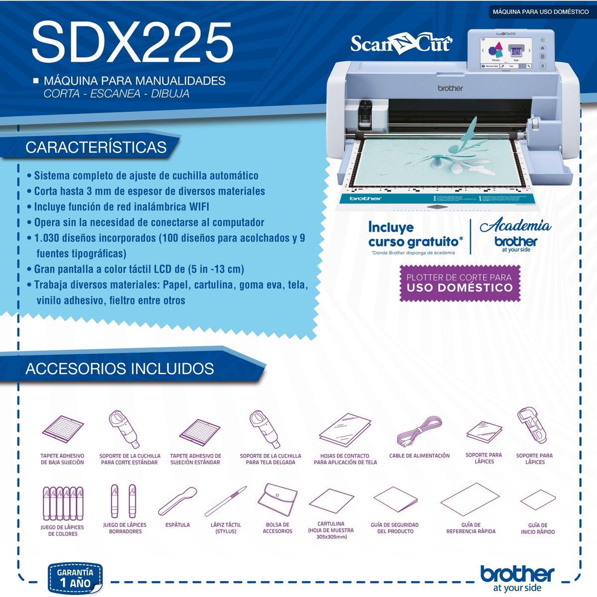 BROTHER - Máquina de Corte y Escaneo Brother SDX225