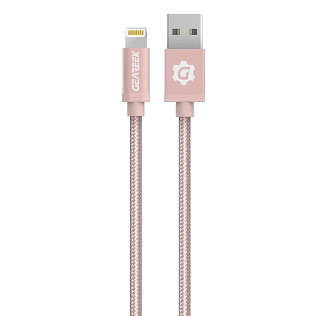 GEAREEK - Cable Lightning a USB Rose PremiumBraided iPhone