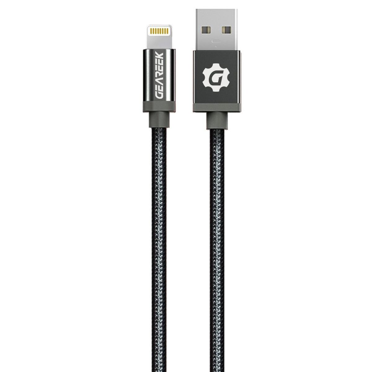 GEAREEK - Cable Lightning a USB Black iPhone PremiumBraided
