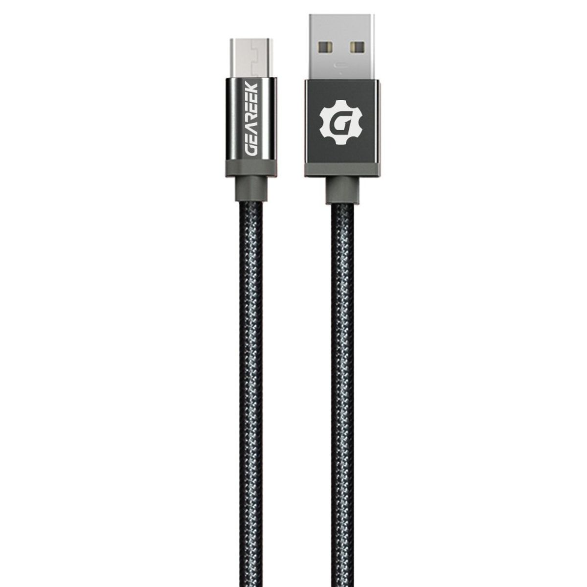 GEAREEK - Cable Micro USB a USB Black PremiumBraided Android