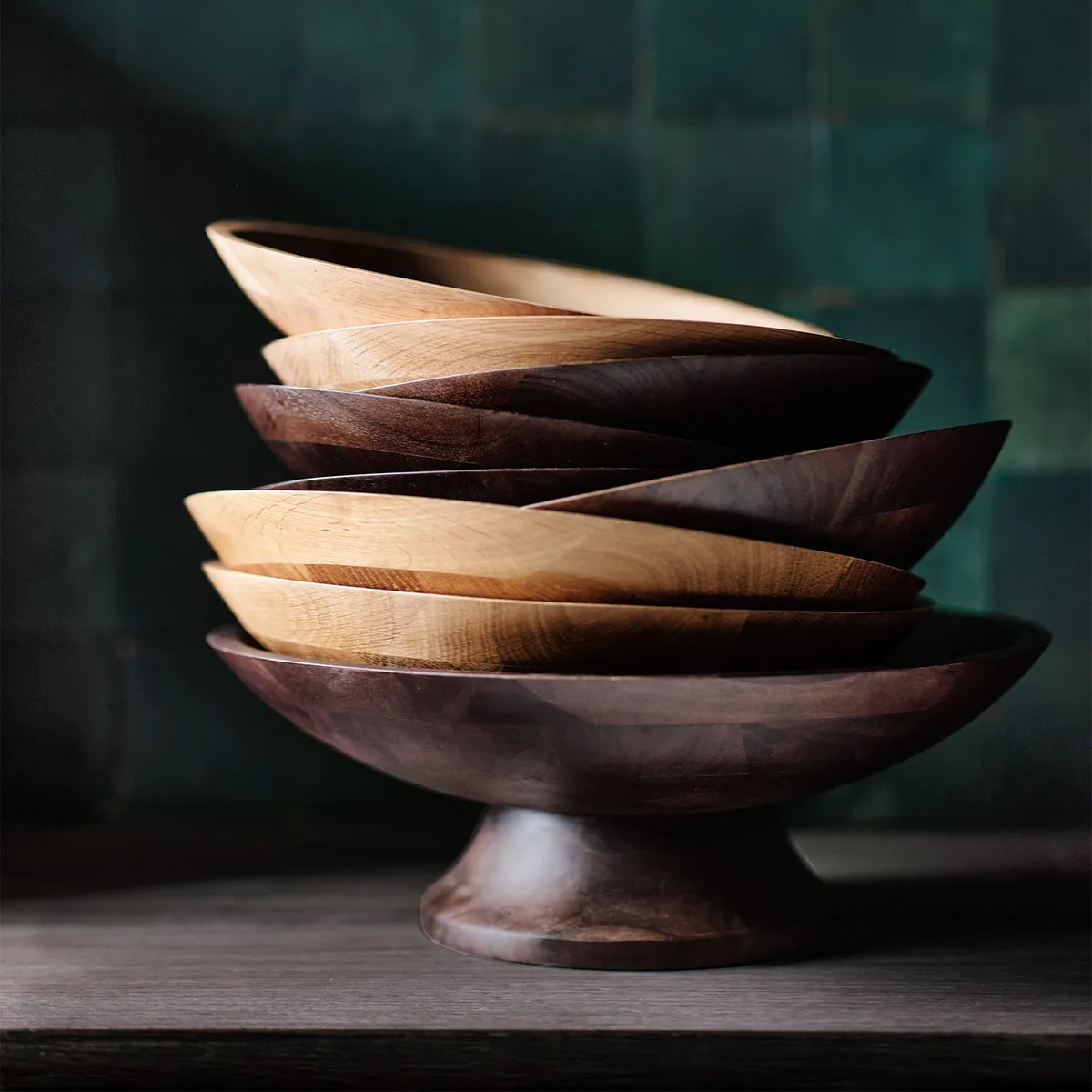 CRATE & BARREL - Bowl Alto Madeira Oak Wood 40X14Cm Crate & Barrel