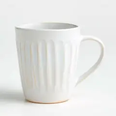 CRATE & BARREL - Mug Tazón Dover Blanco con Textura