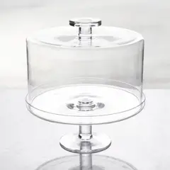 CRATE & BARREL - Pedestal Para Torta De Vidrio Con Tapa