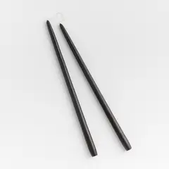 CRATE & BARREL - Set 2 Velas Taper Negra 46Cm