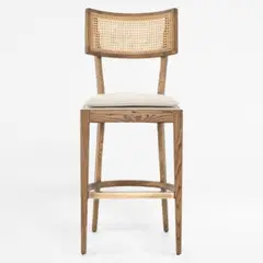 CRATE & BARREL - Taburete Libby Madera Marrón Clara