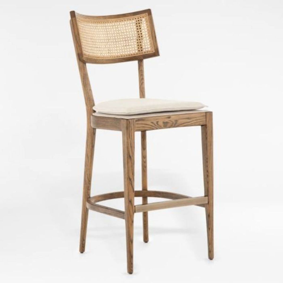 CRATE & BARREL - Taburete Libby Madera Marrón Clara Crate & Barrel