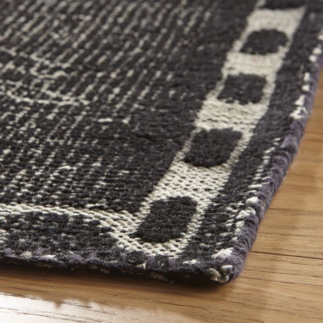 CRATE & BARREL - Alfombra Anice Negra 183X274 Cm Crate & Barrel