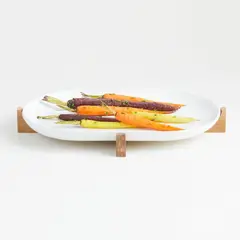 CRATE & BARREL - Fuente Ovalada Horno Cn Base Madera