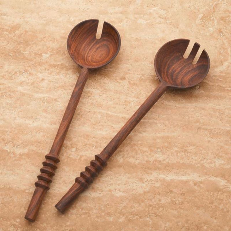 CRATE & BARREL - Set 2 Cubiertos Servir Acacia Burke Crate & Barrel