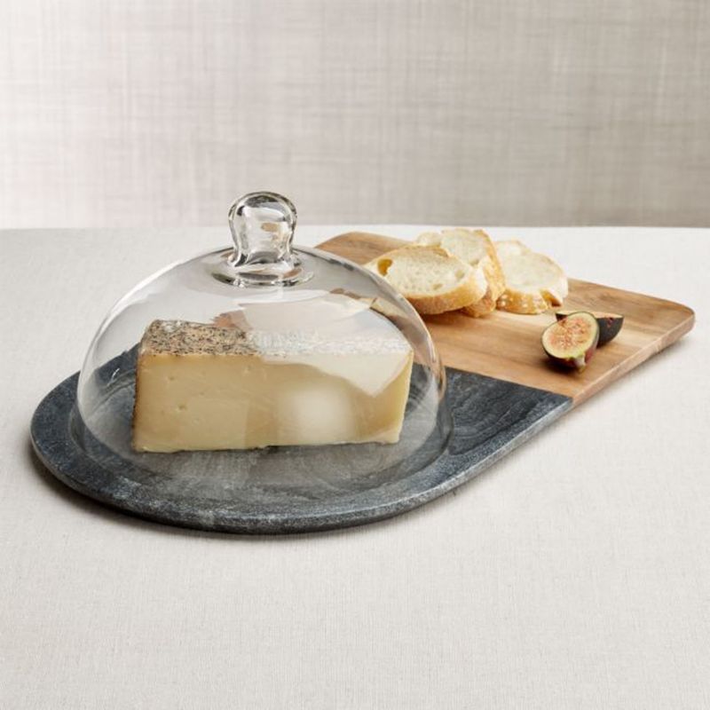 CRATE & BARREL - Tabla Hayes Madera Marmol Crate & Barrel
