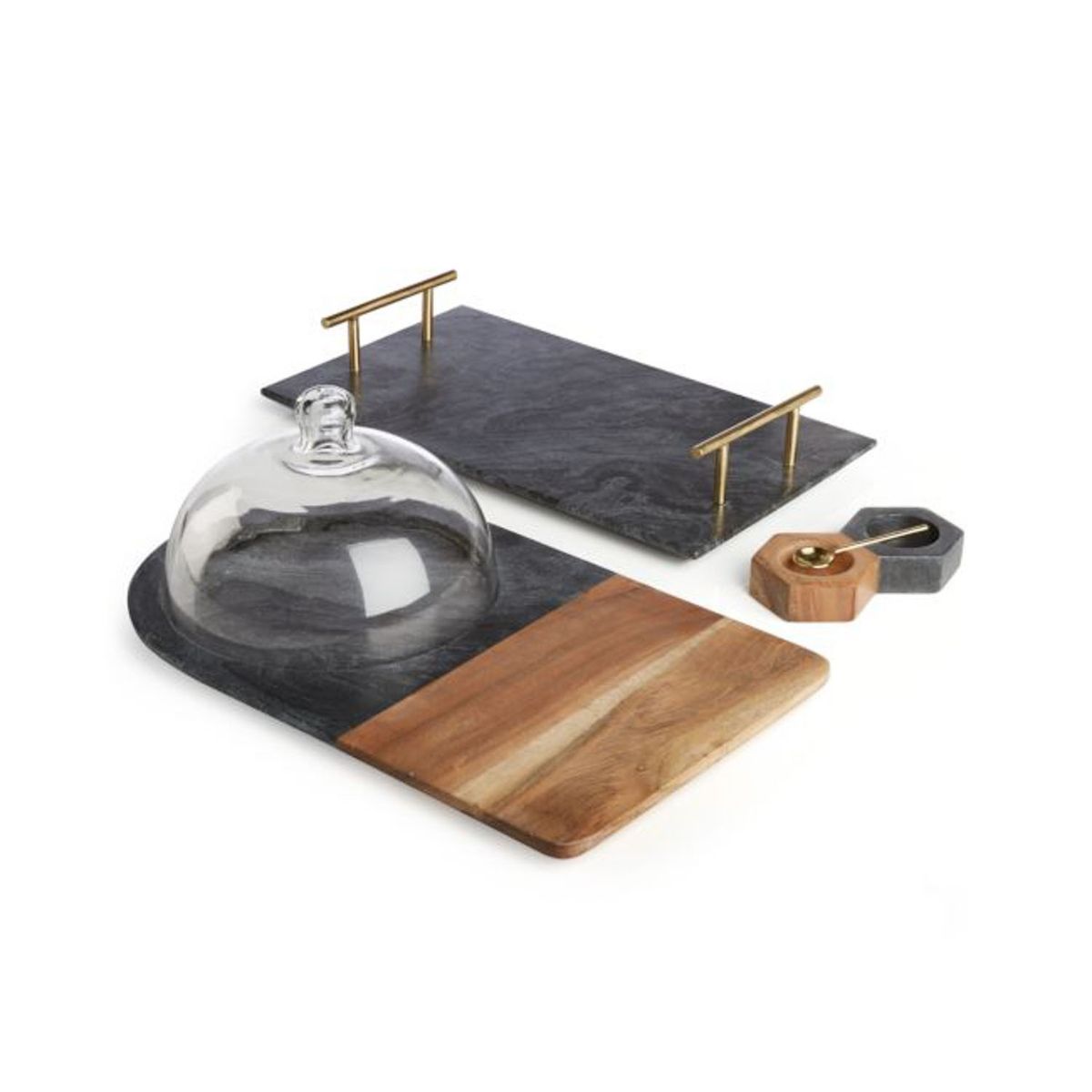 CRATE & BARREL - Tabla Hayes Madera Marmol Crate & Barrel