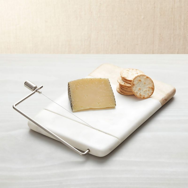 CRATE & BARREL - Tabla Para Queso Madera Mármol Crate & Barrel