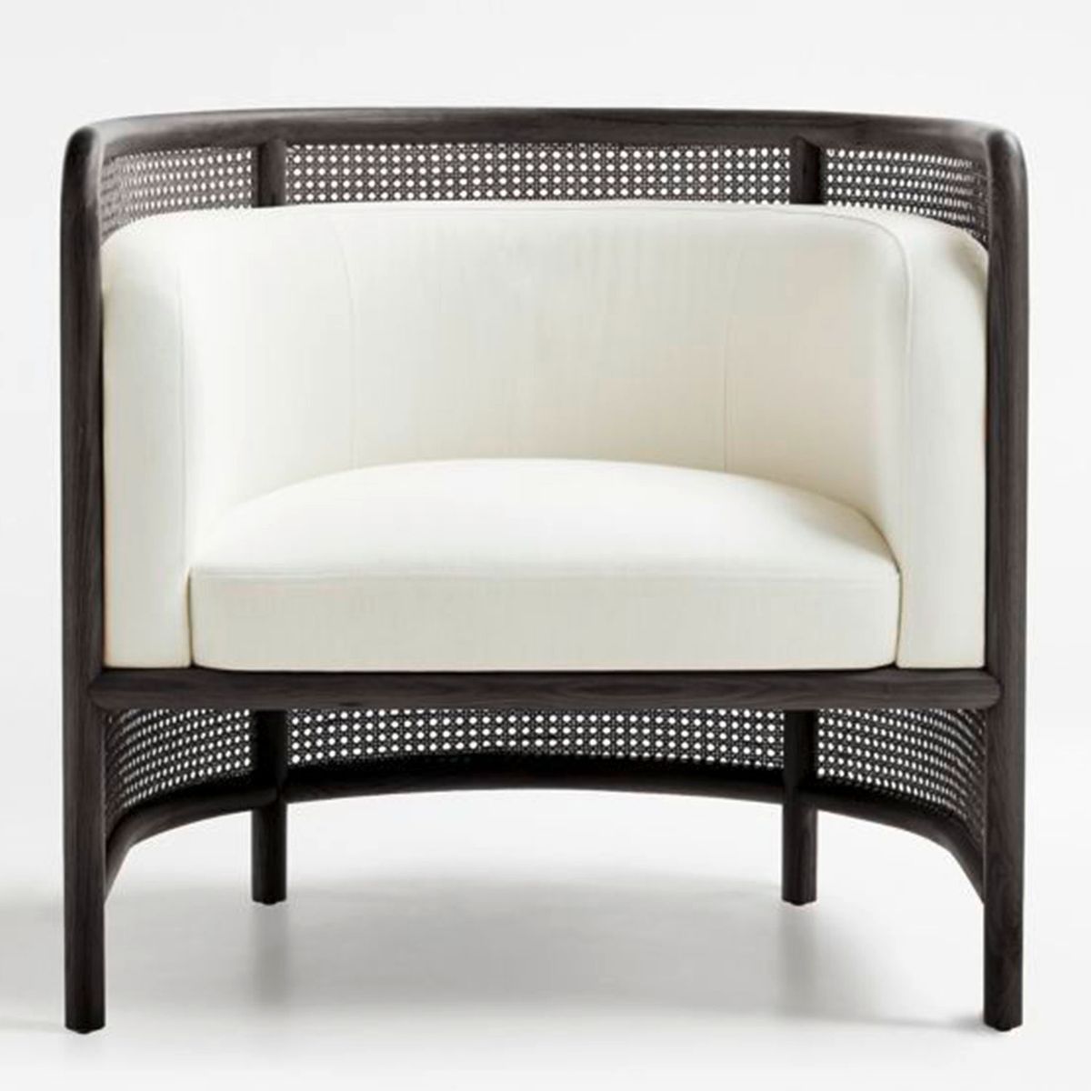 CRATE & BARREL - Silla Fields Negra Cojin Blanco Crate & Barrel