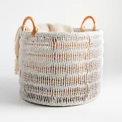 CRATE & BARREL - Canasto Natural Blanco