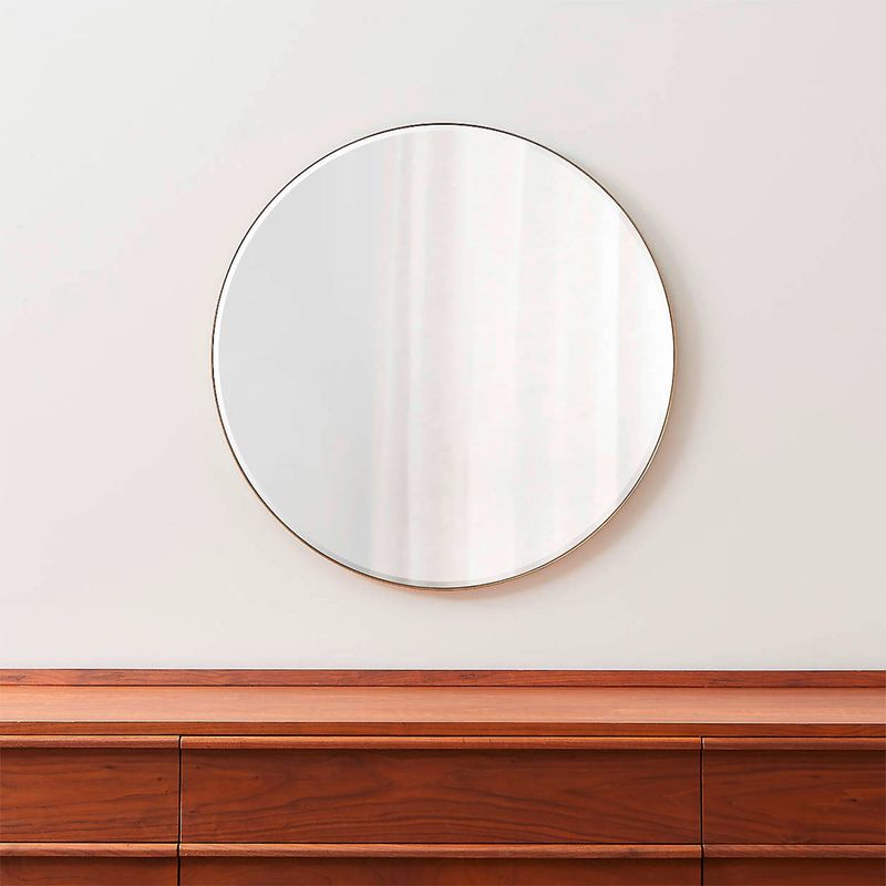 CRATE & BARREL - Espejo De Pared Redondo Edge Crate & Barrel